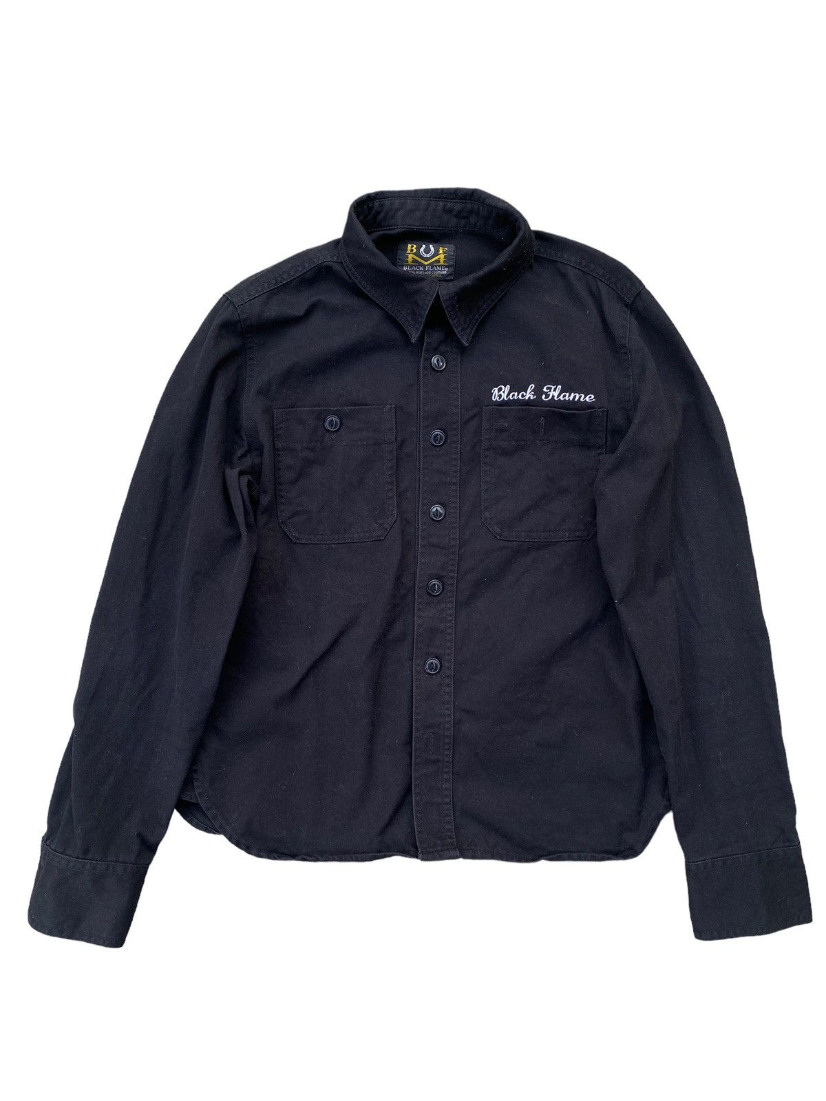 Black Label × Carpe Diem Vintage Black Flame Value Of Prayer Shirt. #A6 Size US S / EU 44-46 / 1 - 2 Thumbnail