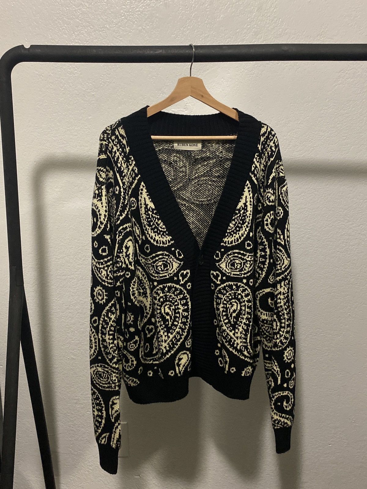 Ruben Kone Black Paisley Knit Size US L / EU 52-54 / 3 - 1 Thumbnail