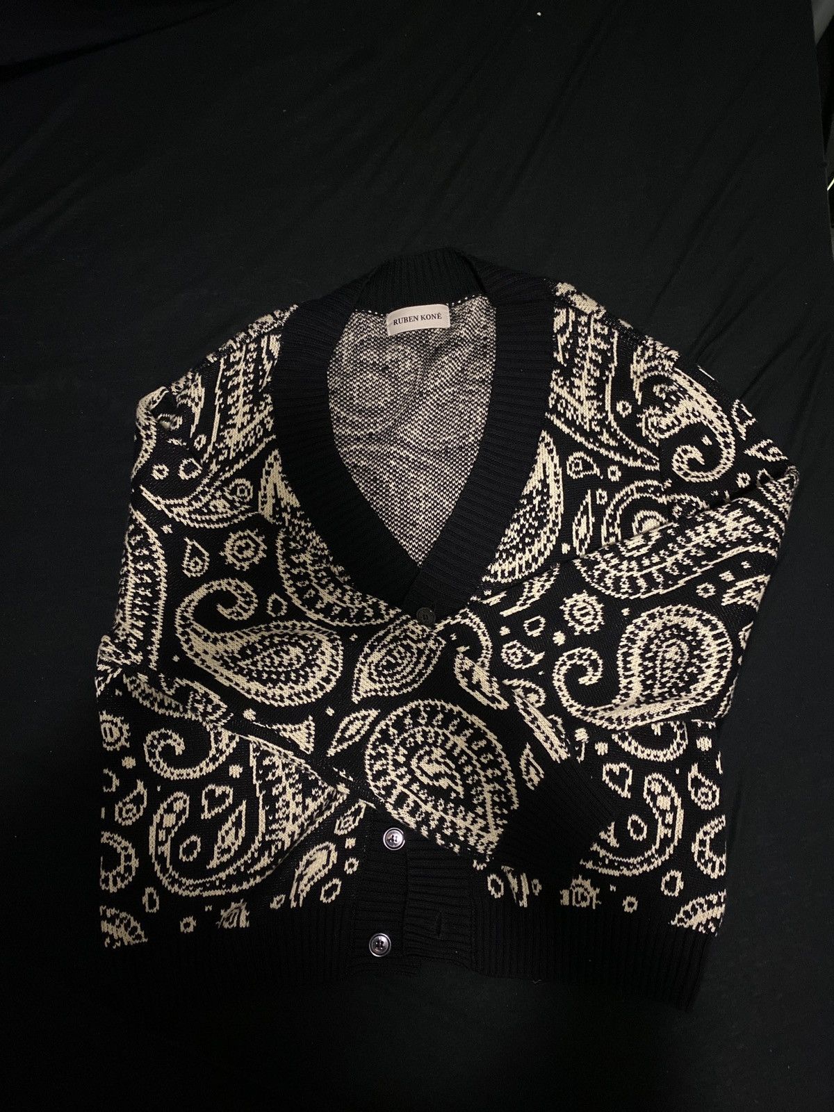Ruben Kone Black Paisley Knit Size US L / EU 52-54 / 3 - 3 Thumbnail