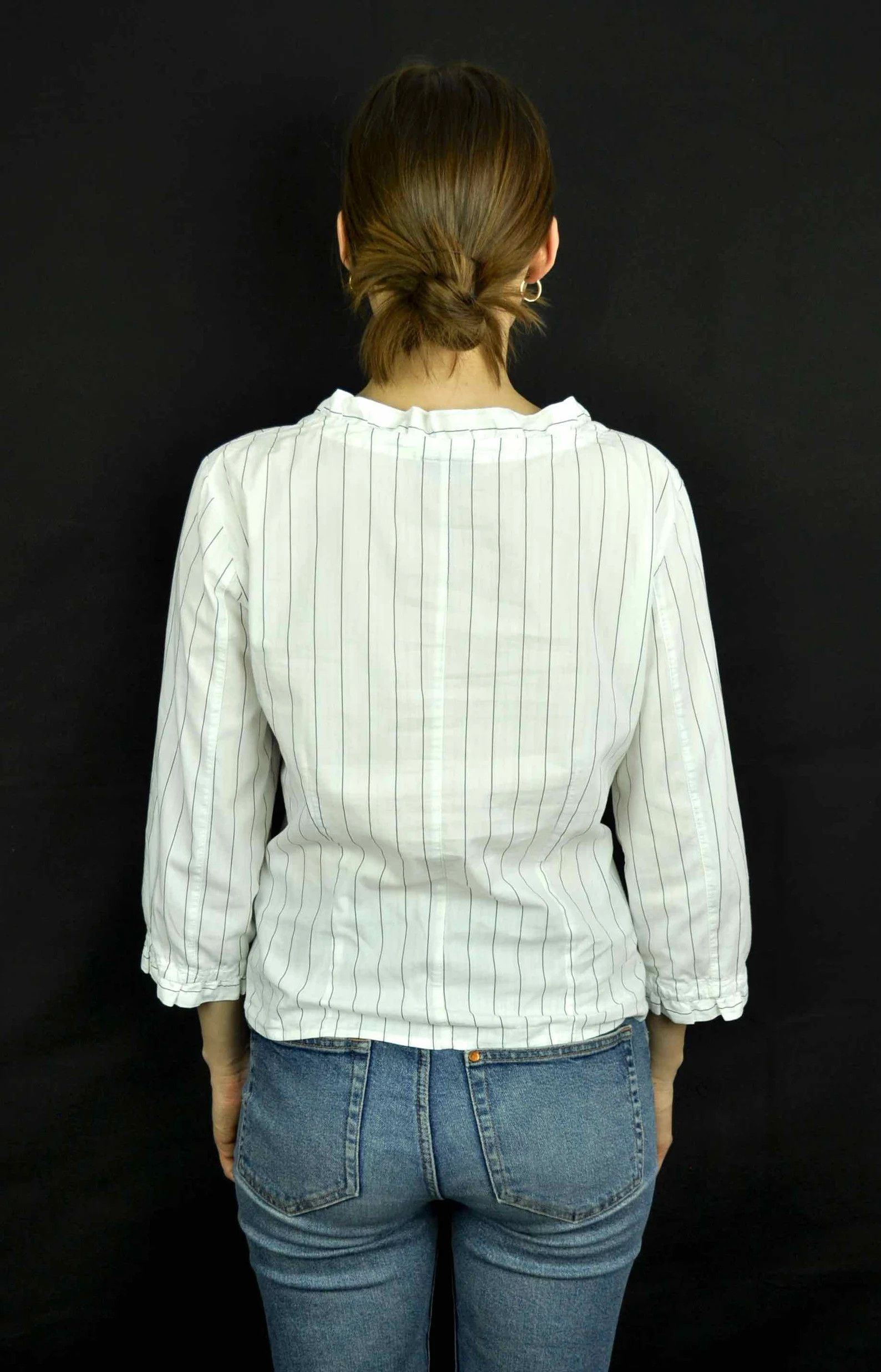 Other × Vintage NADINE H. Pinstripe 3/4 Sleeves Ruffle Blouse Shirt Top Tee Size M / US 6-8 / IT 42-44 - 5 Thumbnail