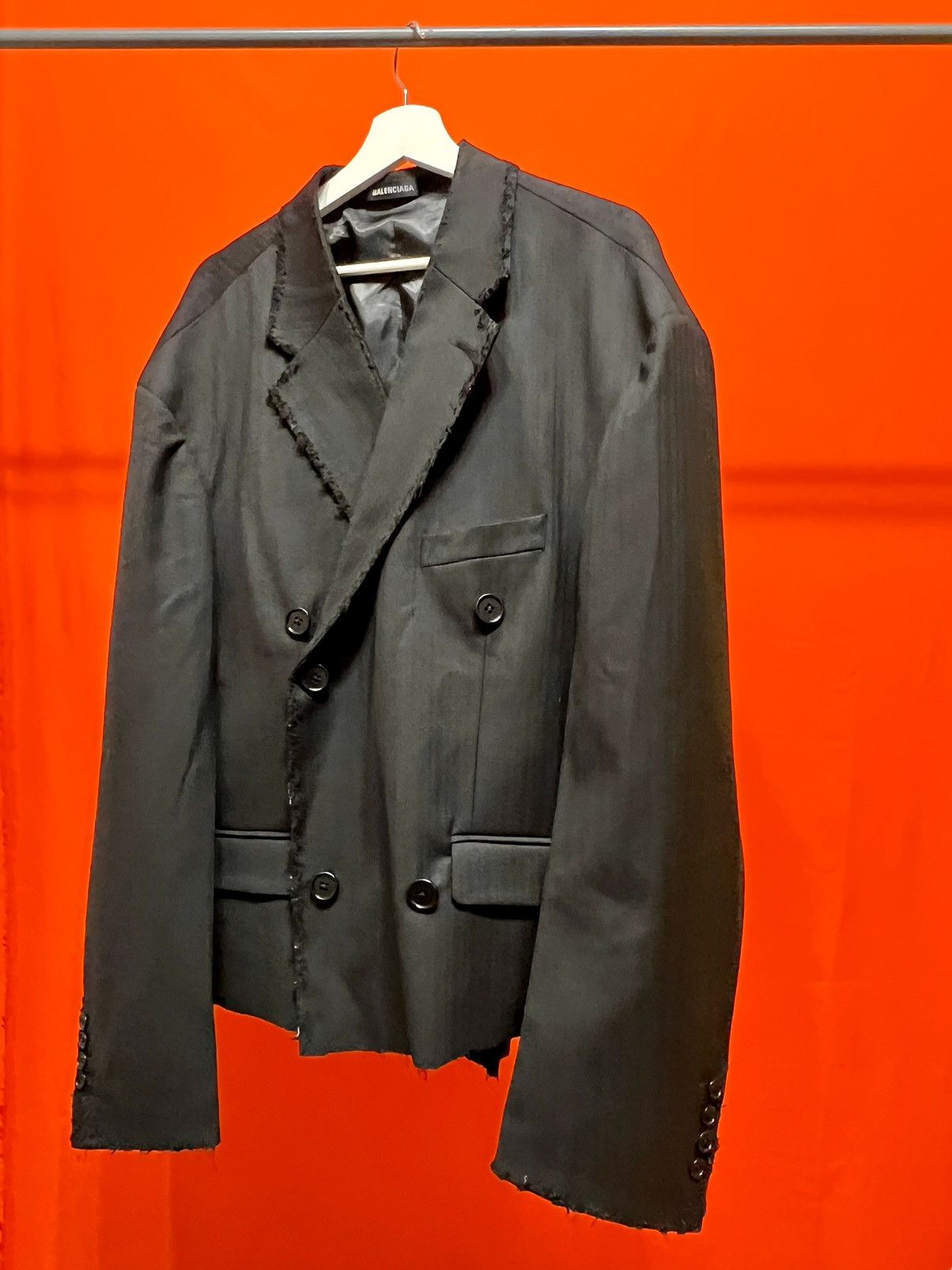 Balenciaga BALENCIAGA red carpet destroy cut jumbo blazer very rare Size 54R - 1 Thumbnail
