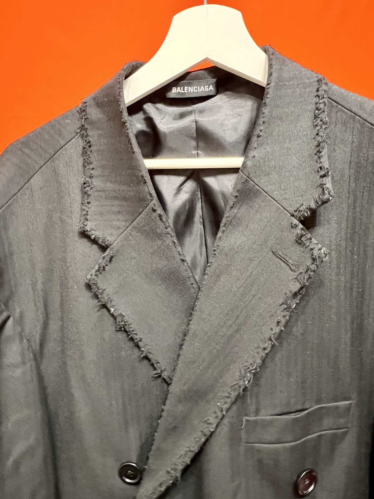 Balenciaga BALENCIAGA red carpet destroy cut jumbo blazer very rare Size 54R - 4 Thumbnail