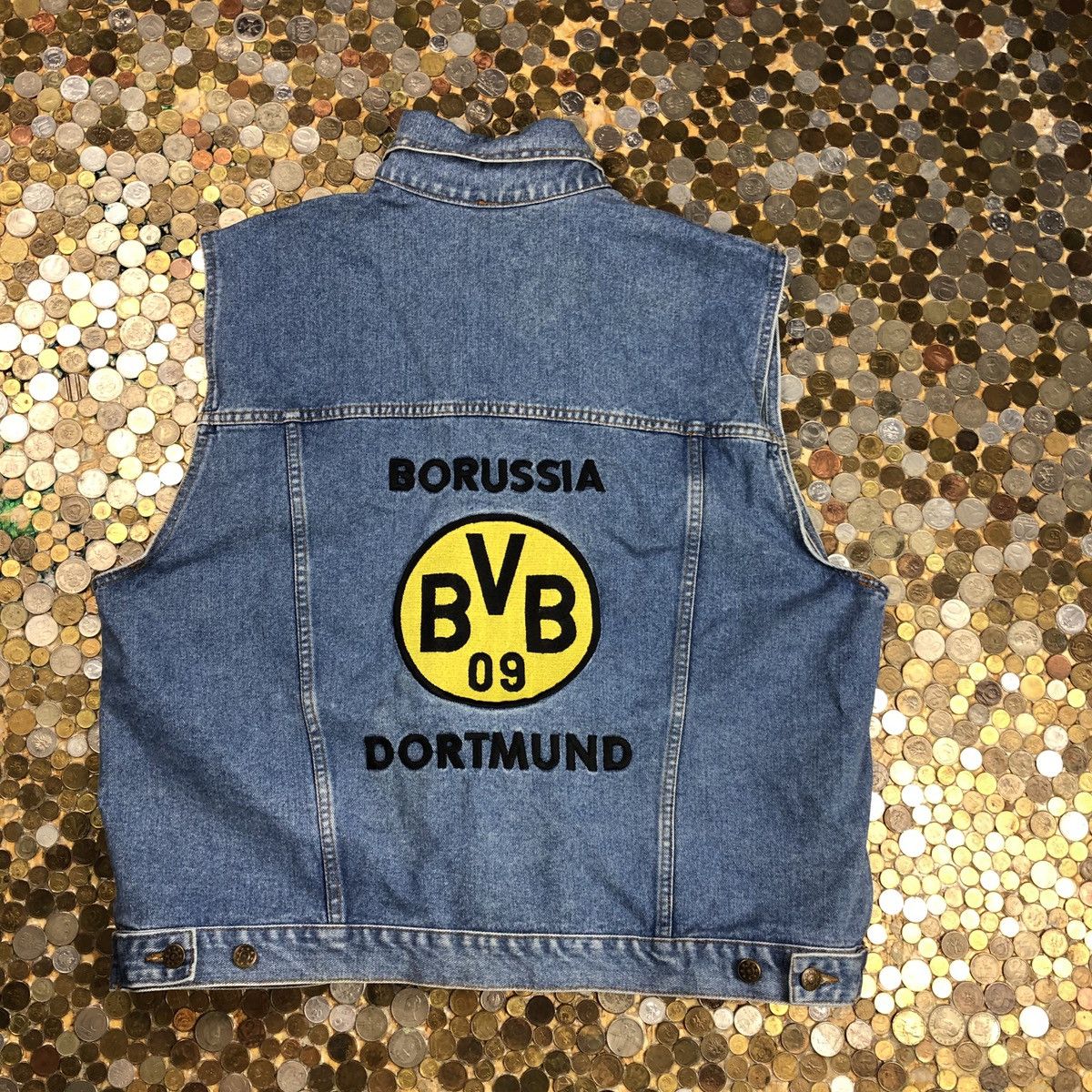 Borussia Dortmund Vintage denim jeans vest big logo