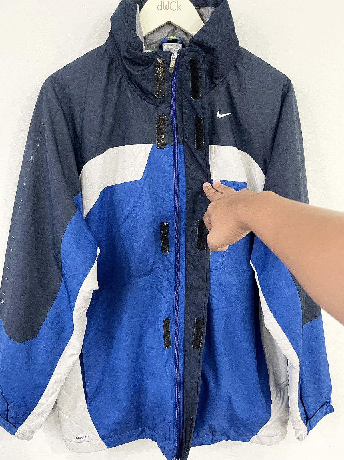 Nike × Vintage VINTAGE🔥Y2K NIKE 3TONE CLIMA FIT DOUBLE ZIPPER ON OFF HOODIE Size US XL / EU 56 / 4 - 11 Thumbnail