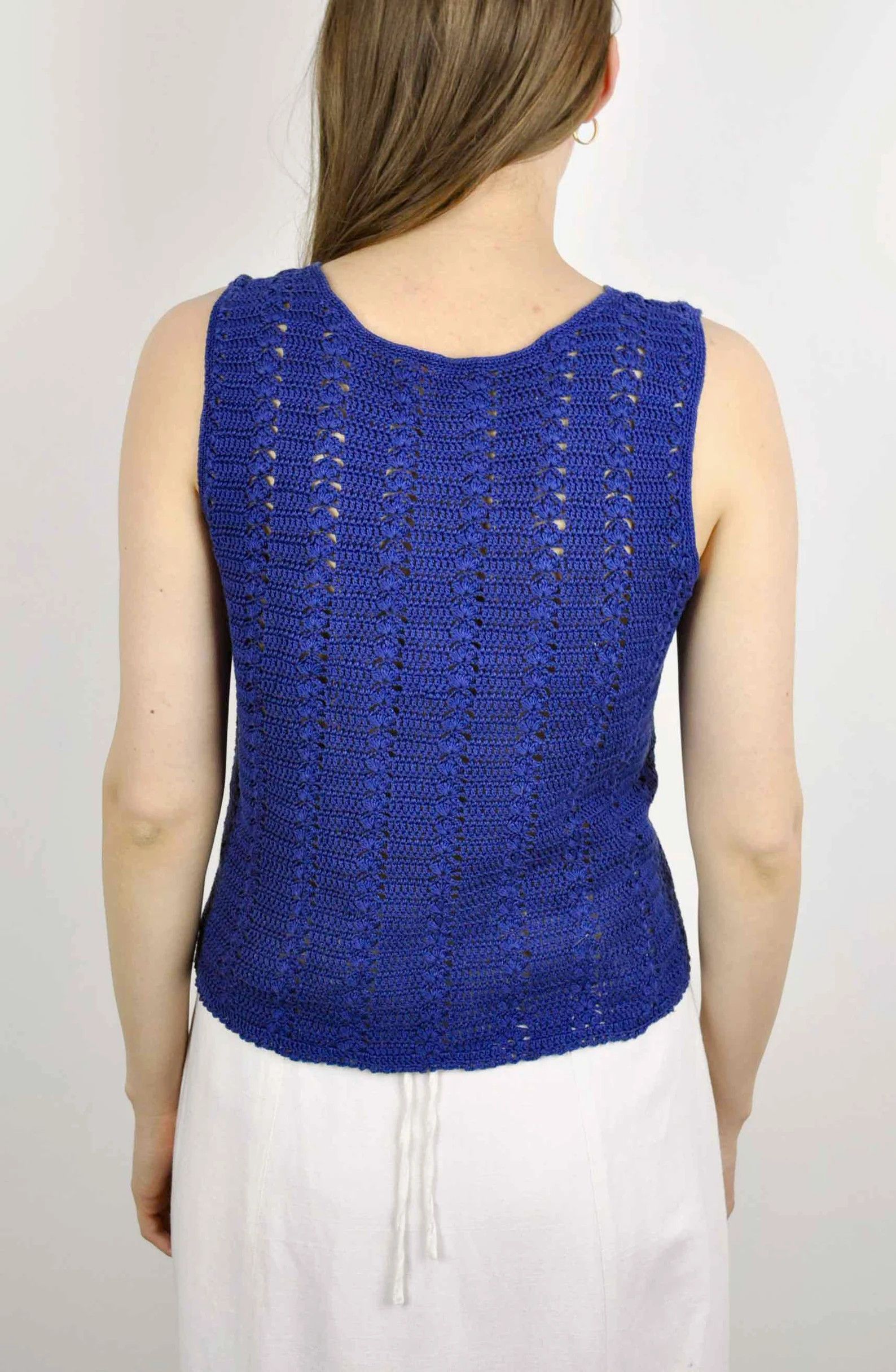 Other × Vintage Crochet Tank Top Tee Blouse Knit Boho Knitted Sleeveless Top Size S / US 4 / IT 40 - 2 Thumbnail