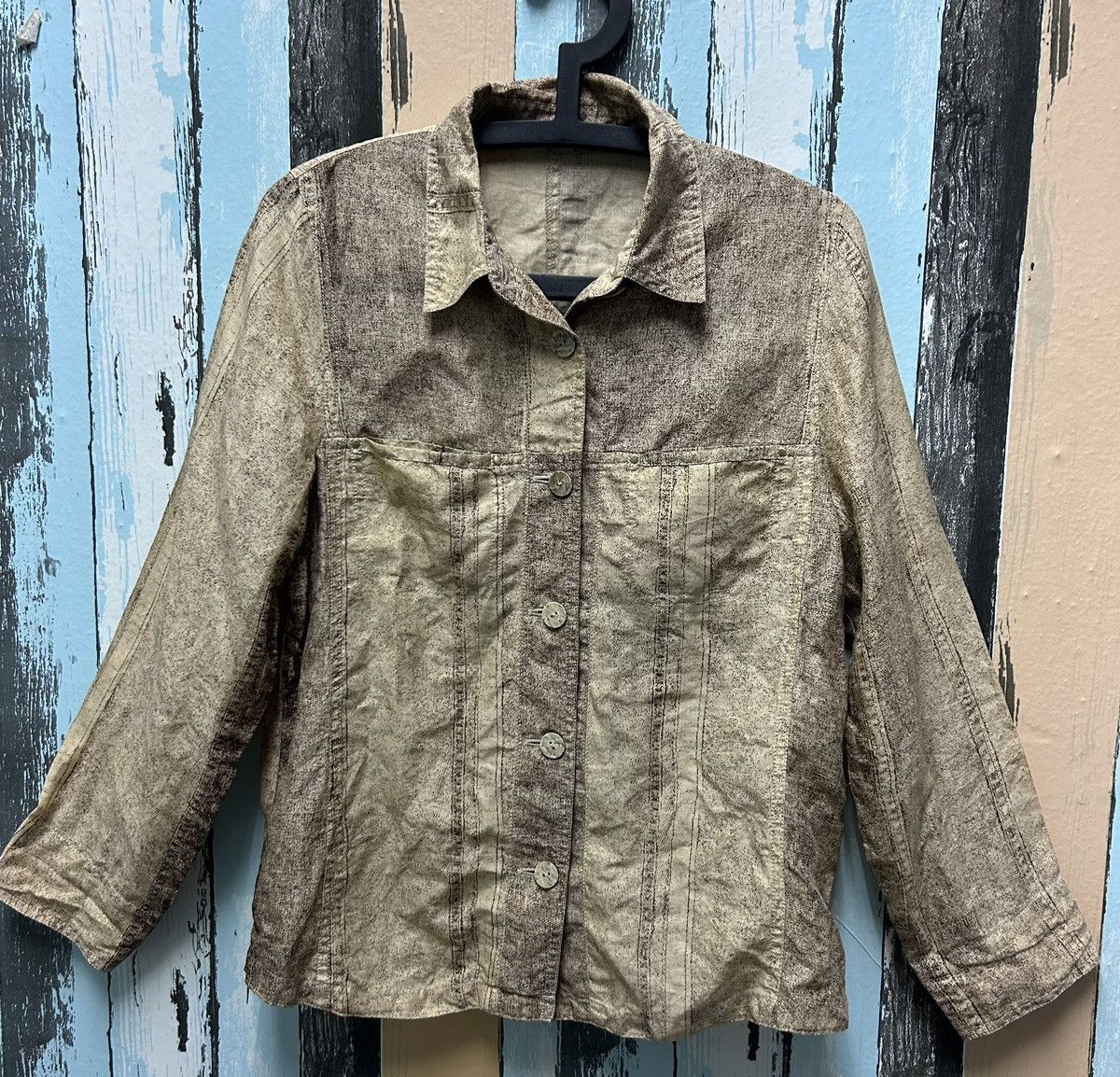 Vintage Longchamp Wooden Button Up Shirt