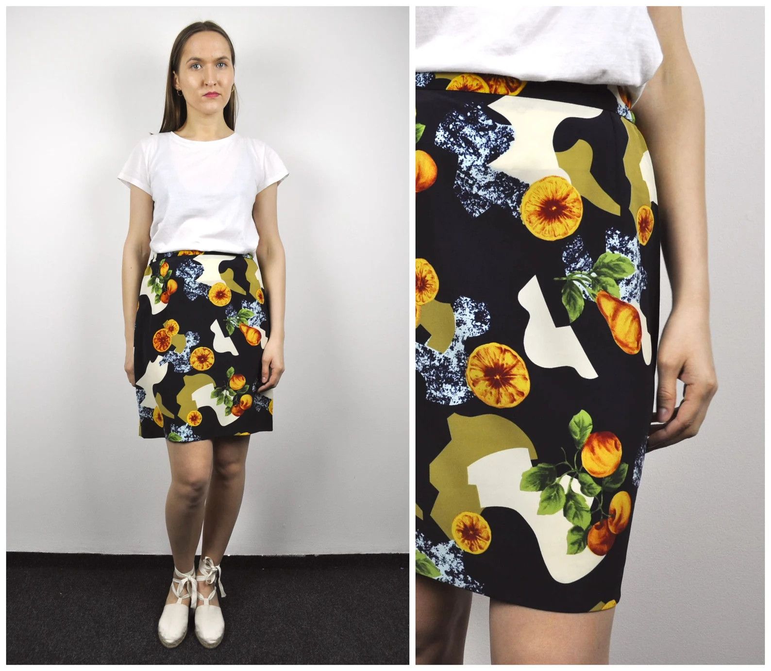 Other × Vintage FELIMENA Vintage Tropical Short Mini Skirt Floral Patterned Size 29" - 1 Thumbnail