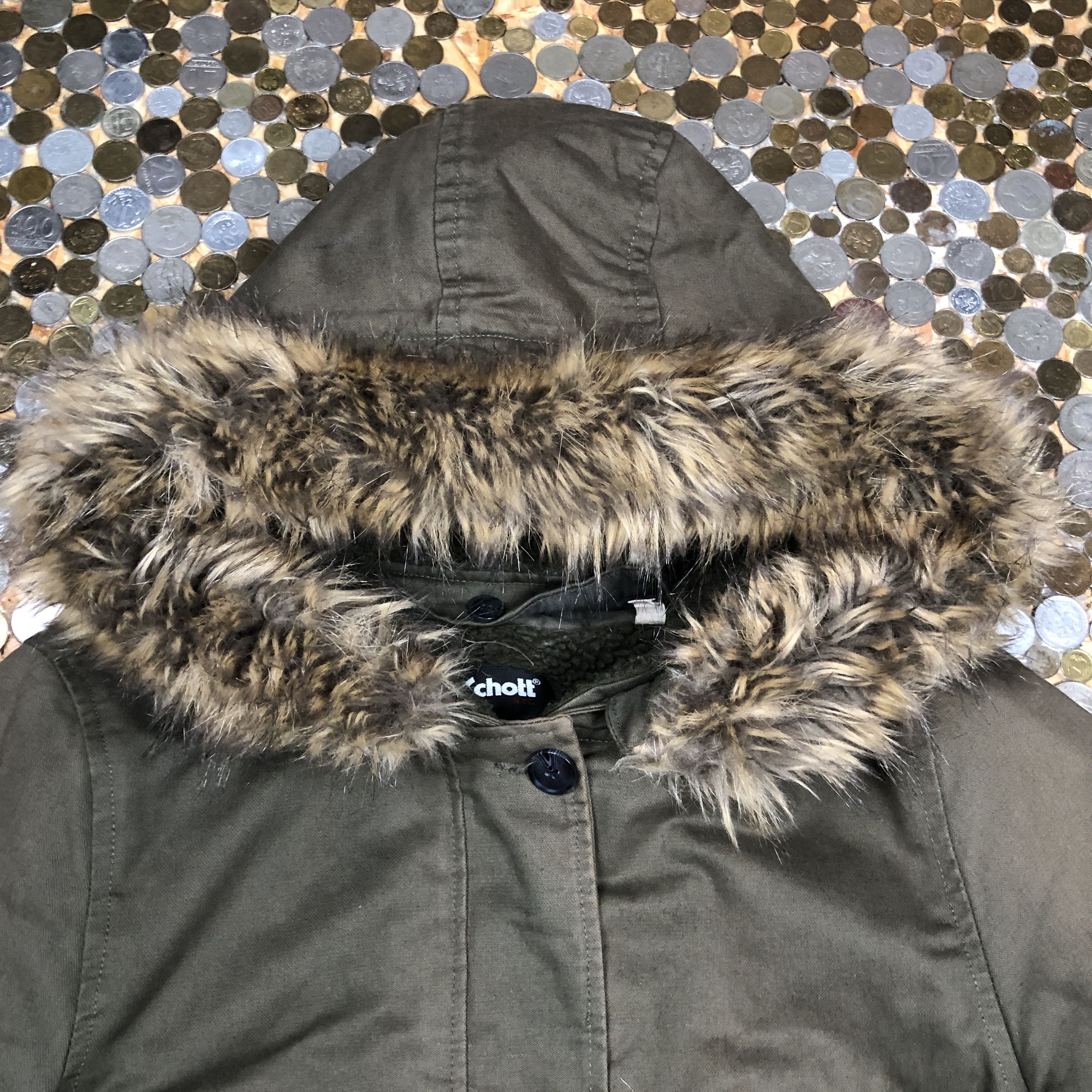 Schott Schott Winter coat jacket with furry hoodie Size M / US 6-8 / IT 42-44 - 4 Thumbnail