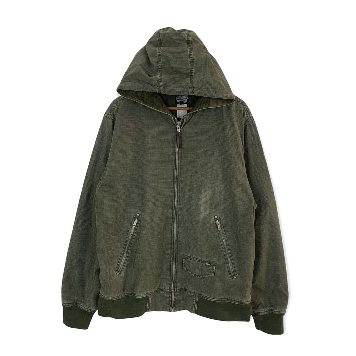 Stussy × Vintage 💥AUTHENTIC STUSSY WORKGEAR ZIPPER HOODIE JACKET Size US L / EU 52-54 / 3 - 1 Thumbnail
