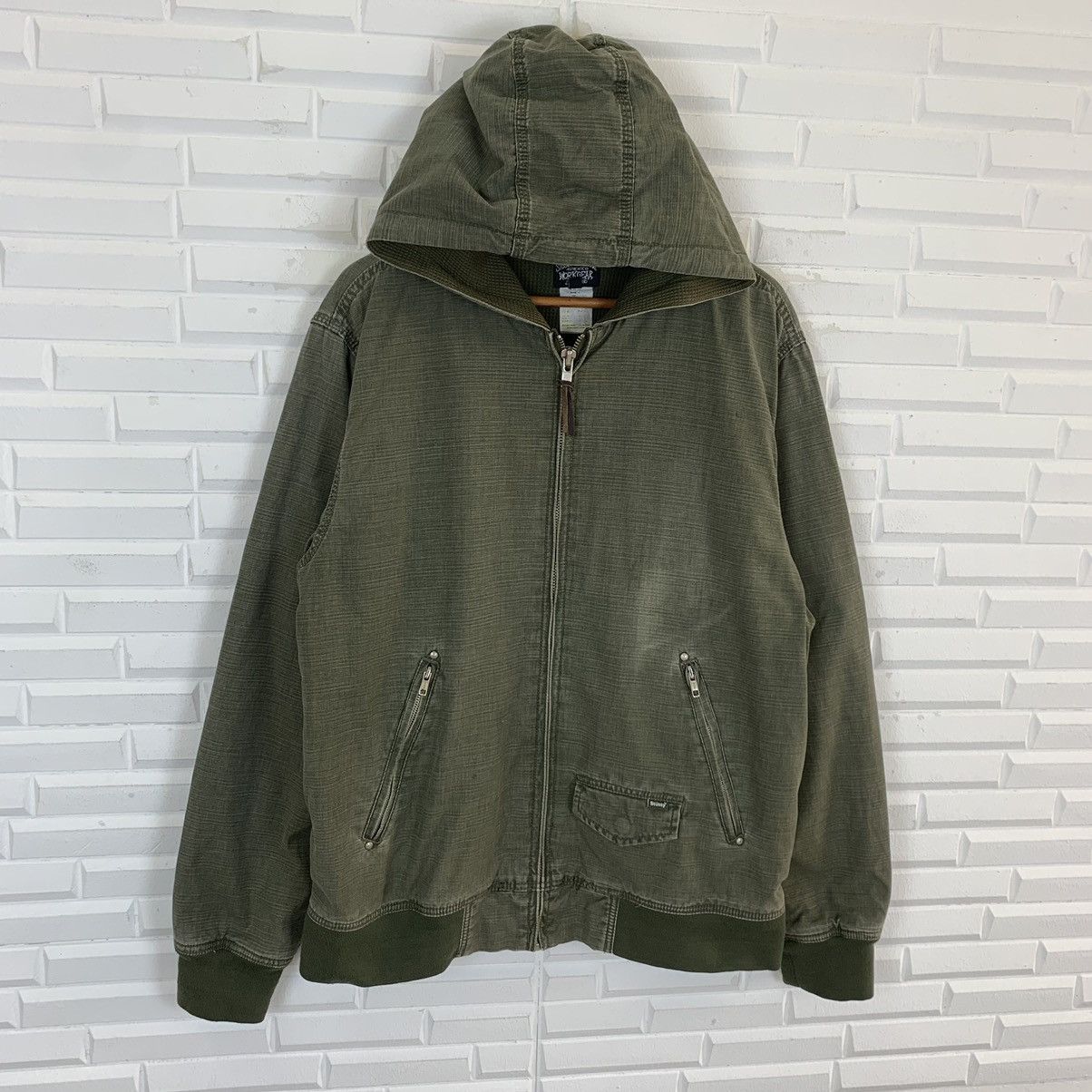 Stussy × Vintage 💥AUTHENTIC STUSSY WORKGEAR ZIPPER HOODIE JACKET Size US L / EU 52-54 / 3 - 3 Thumbnail