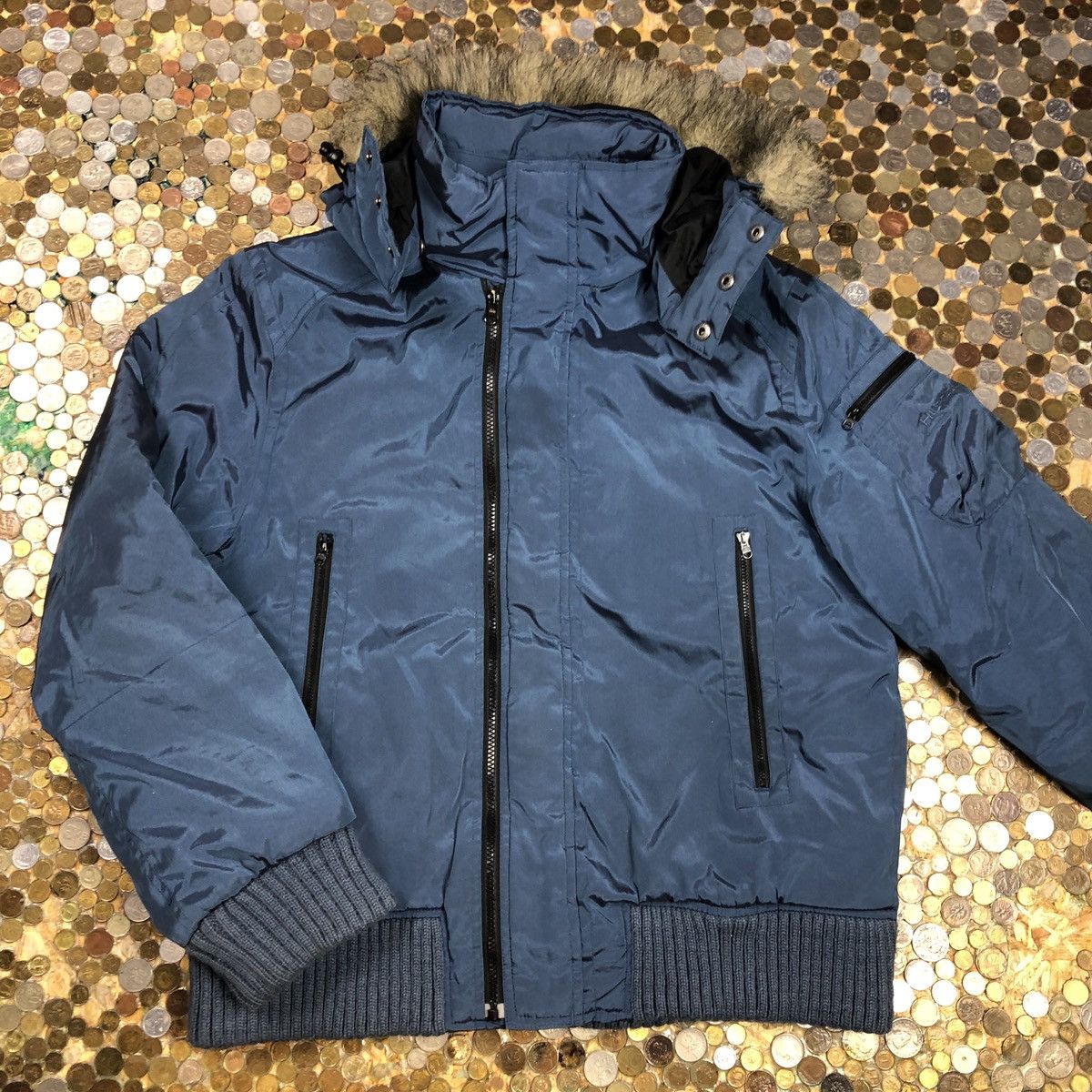 Tommy Hilfiger Vintage puffer bomber jacket with hoodie