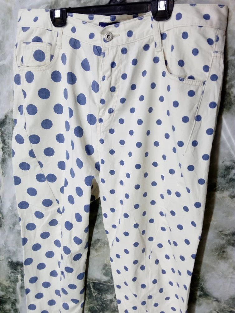 Japanese Brand Bit Blue Buble Dot Full Print Carrot Pant Size US 34 / EU 50 - 4 Thumbnail