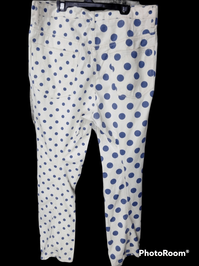 Japanese Brand Bit Blue Buble Dot Full Print Carrot Pant Size US 34 / EU 50 - 2 Thumbnail