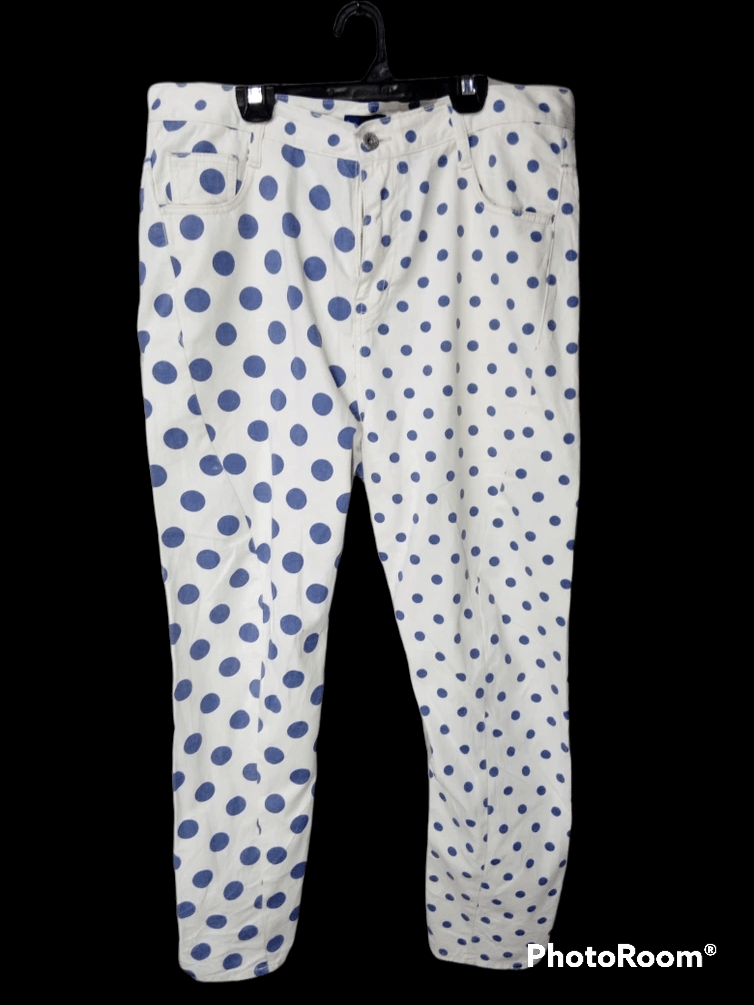 Japanese Brand Bit Blue Buble Dot Full Print Carrot Pant Size US 34 / EU 50 - 1 Thumbnail