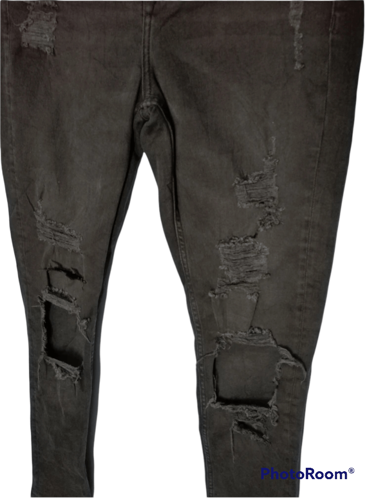 Japanese Brand Super Black Distressed Denim Over Skinny Size US 28 / EU 44 - 2 Thumbnail