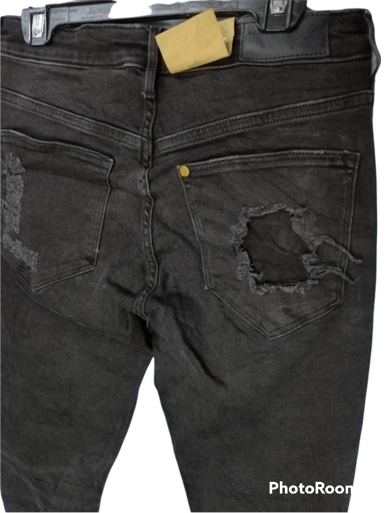 Japanese Brand Super Black Distressed Denim Over Skinny Size US 28 / EU 44 - 4 Thumbnail