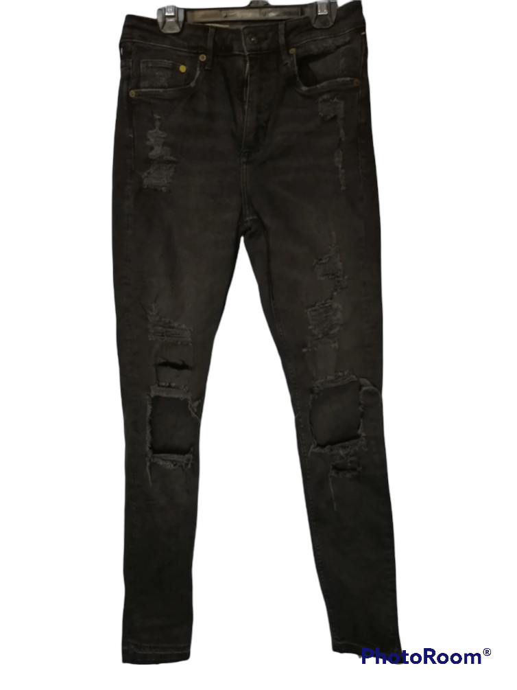 Japanese Brand Super Black Distressed Denim Over Skinny Size US 28 / EU 44 - 1 Thumbnail