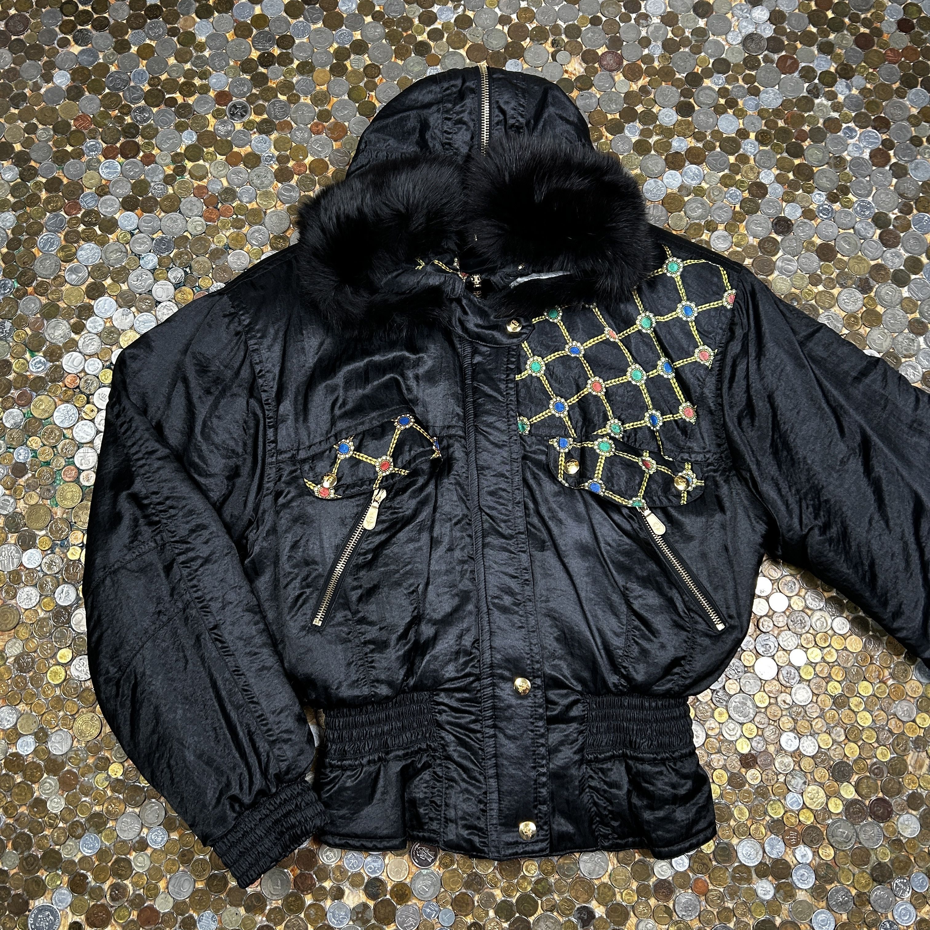 Vintage MCM Bomber Jacket with Furry Zip Hoodie