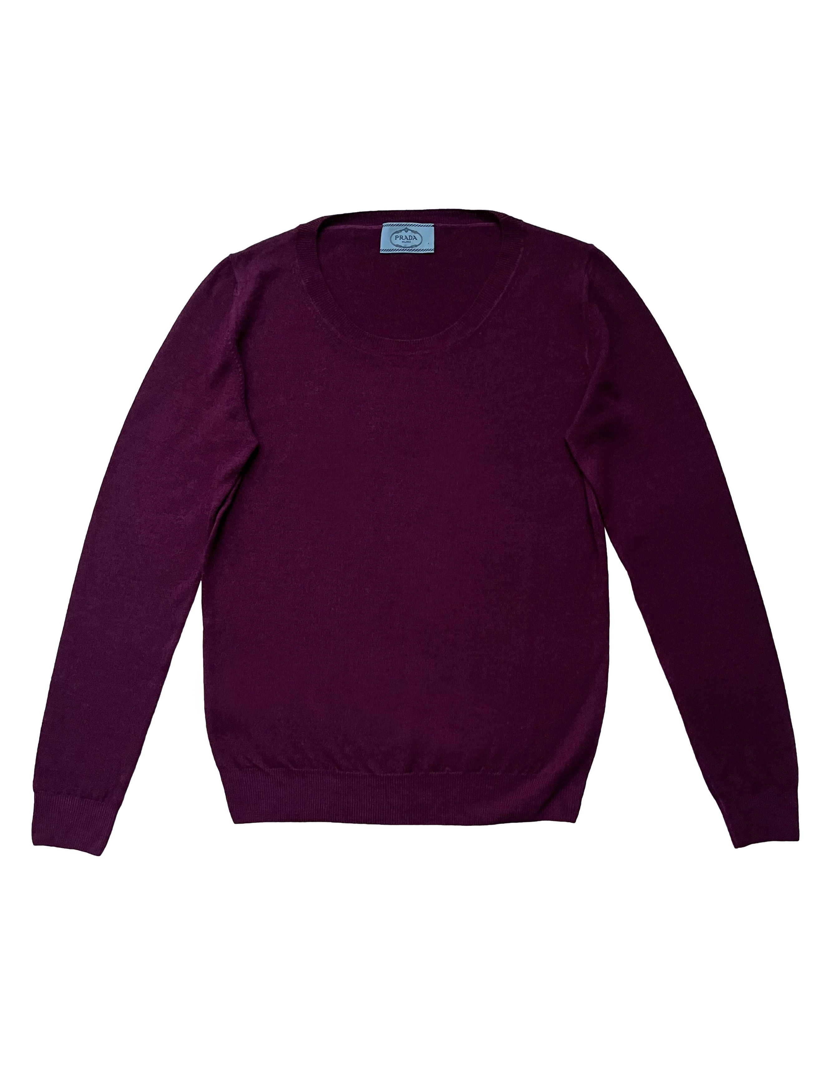 Prada ⚡️QUICK SALE⚡️2015 Prada Purple Knit Round-Neck Sweater Size S / US 4 / IT 40 - 1 Thumbnail