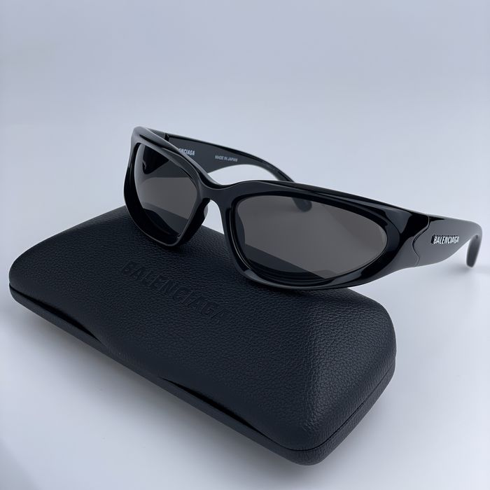 Balenciaga NEW Balenciaga BB0157S 001 Wraparound Unisex Sunglasses ...