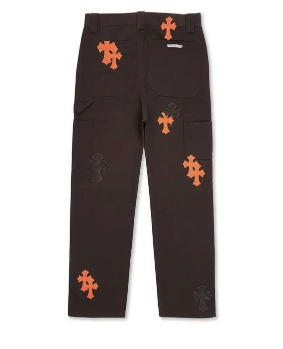 Buy Chrome Hearts Cross Patch Carpenter Pants 'Brown/Orange