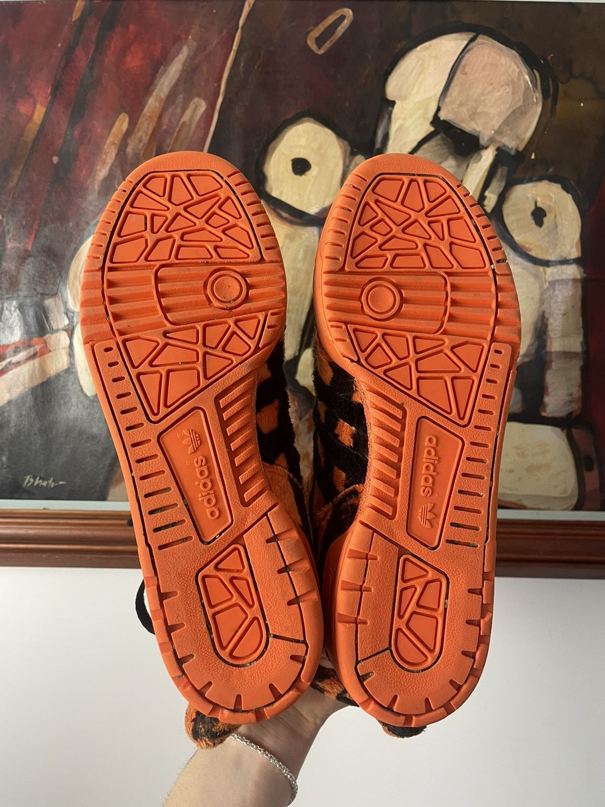 Adidas 🦁 Adidas Jeremy Scott Tiger Orange Cheetos High Sneakers Fur Size US 7.5 / EU 40-41 - 8 Preview