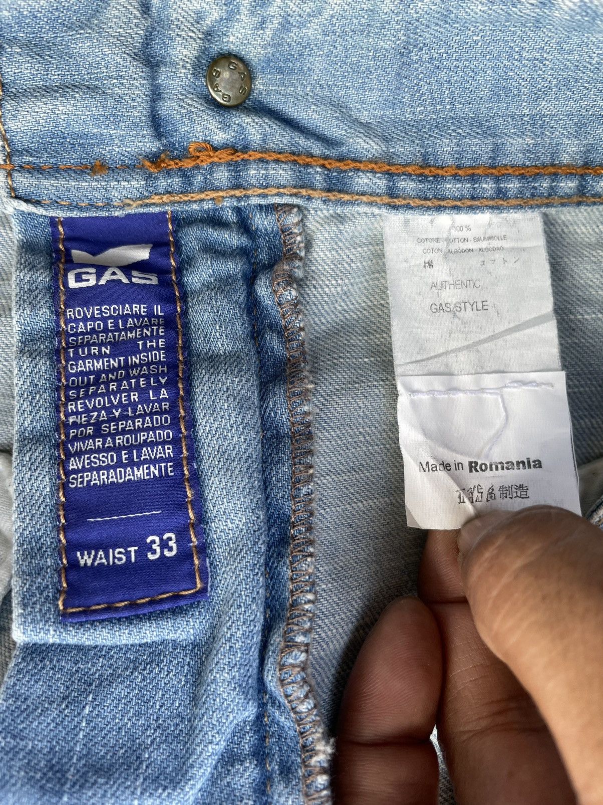 GAS Gas Jeans Vintage Aging Faded Wash Denim Size US 36 / EU 52 - 13 Thumbnail