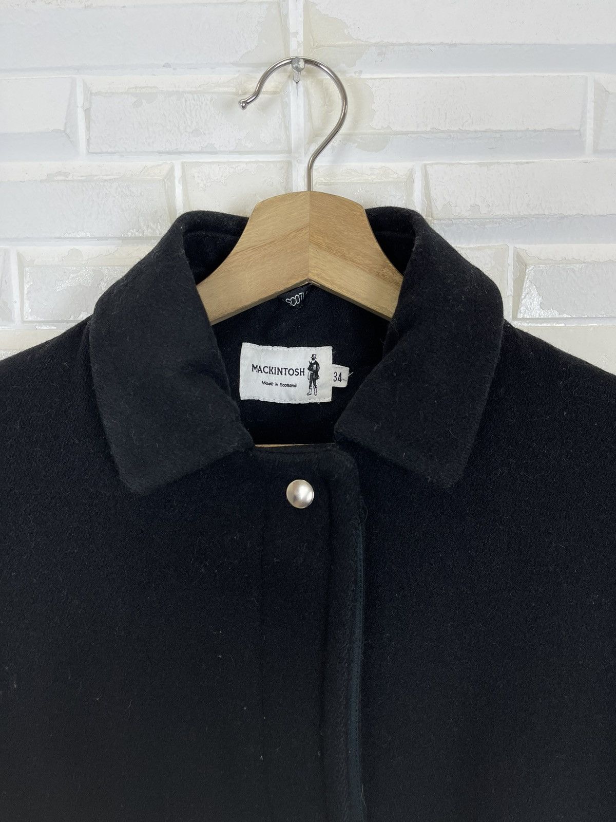 Mackintosh VINTAGE BLACK WOOL MACKINTOSH POCKET SCOTLAND Size US S / EU 44-46 / 1 - 3 Thumbnail