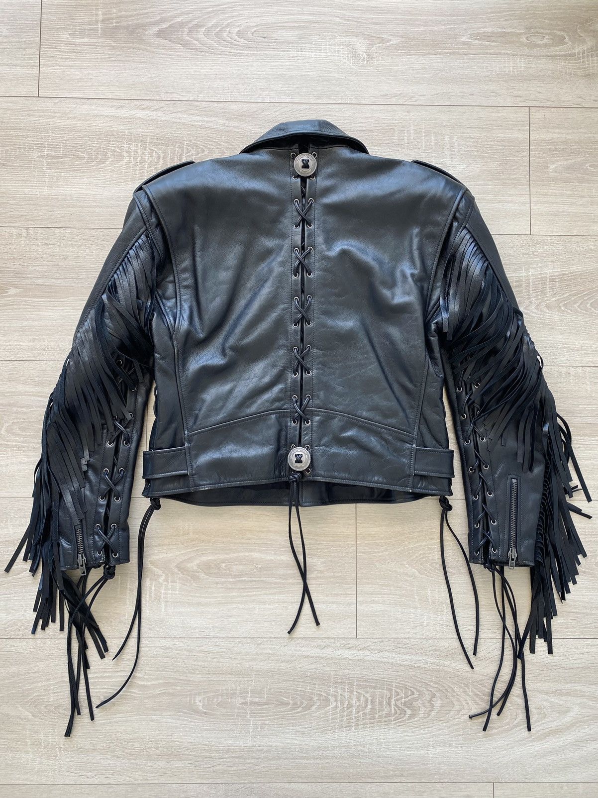 Balenciaga RARE SS19 Balenciaga runway fringe leather biker jacket Size US S / EU 44-46 / 1 - 4 Thumbnail