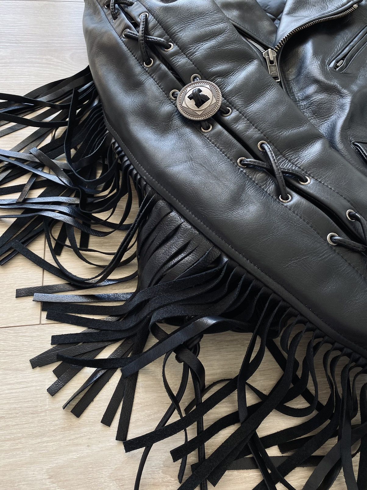 Balenciaga RARE SS19 Balenciaga runway fringe leather biker jacket Size US S / EU 44-46 / 1 - 12 Thumbnail