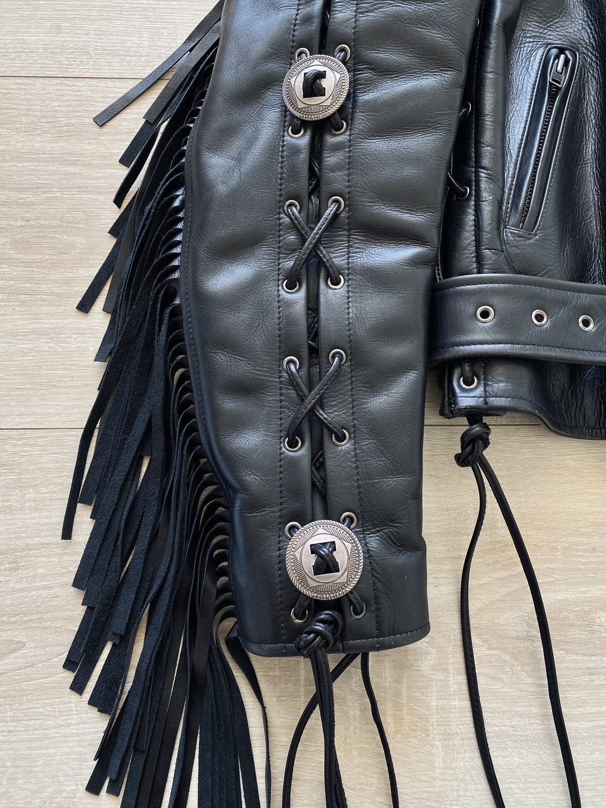 Balenciaga RARE SS19 Balenciaga runway fringe leather biker jacket Size US S / EU 44-46 / 1 - 11 Thumbnail