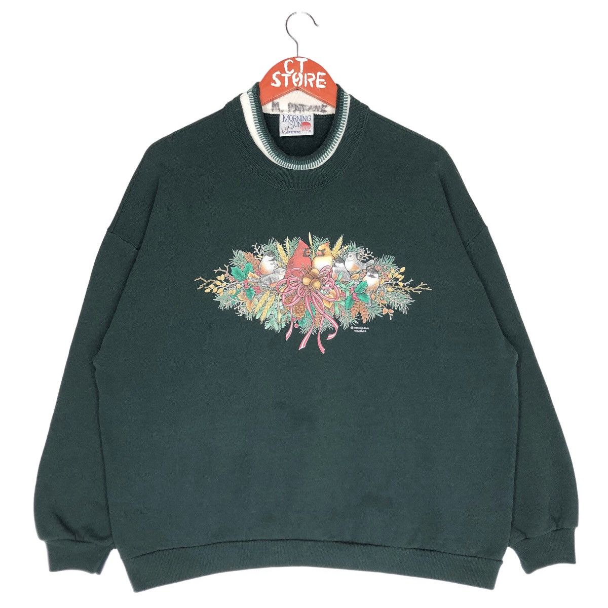 Morning Sun Bird Sweatshirt Crew Neck Big Logo Size M