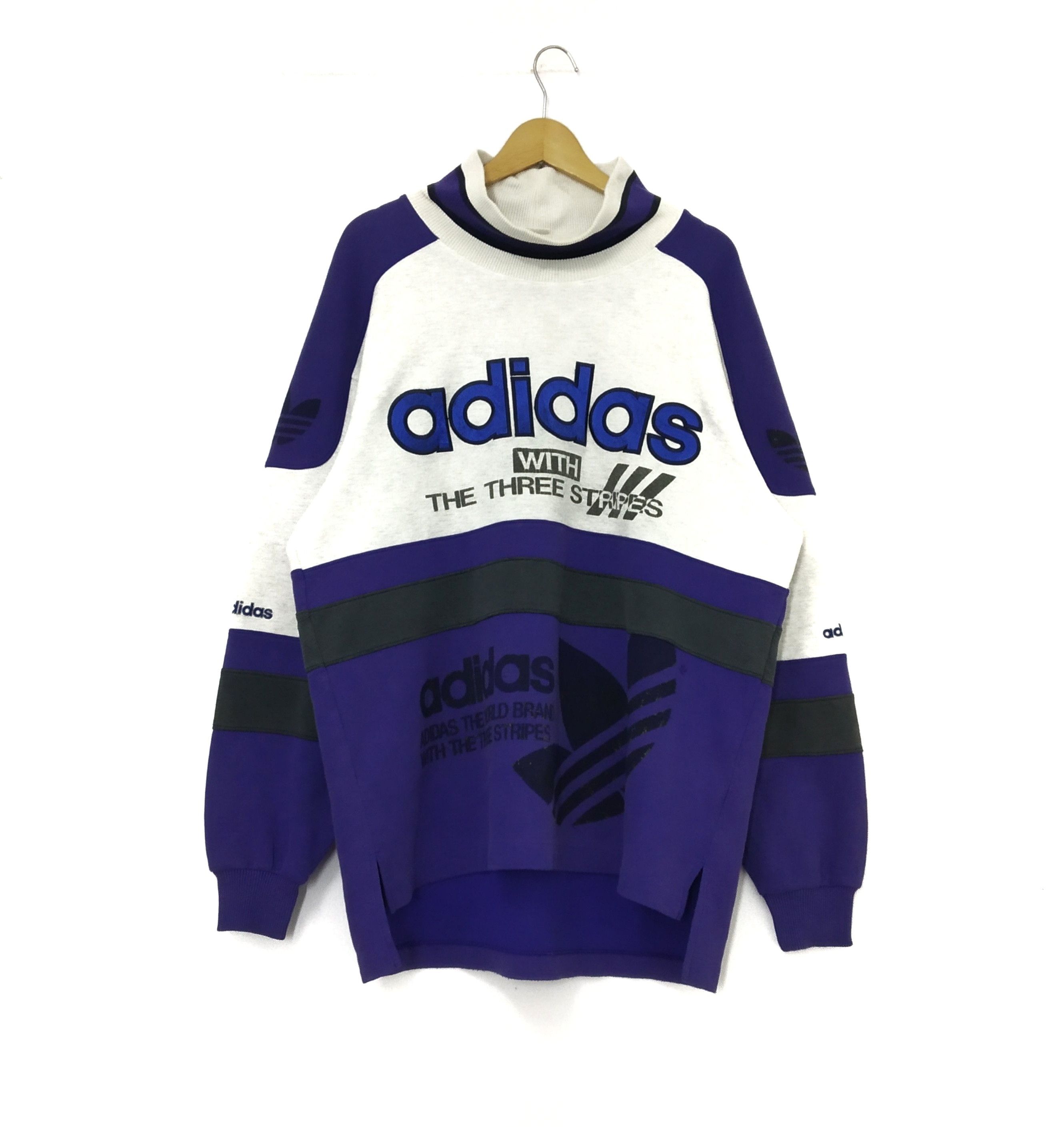 Adidas × Vintage Vtg Adidas with the three stripes sweatshirt Size US L / EU 52-54 / 3 - 1 Thumbnail
