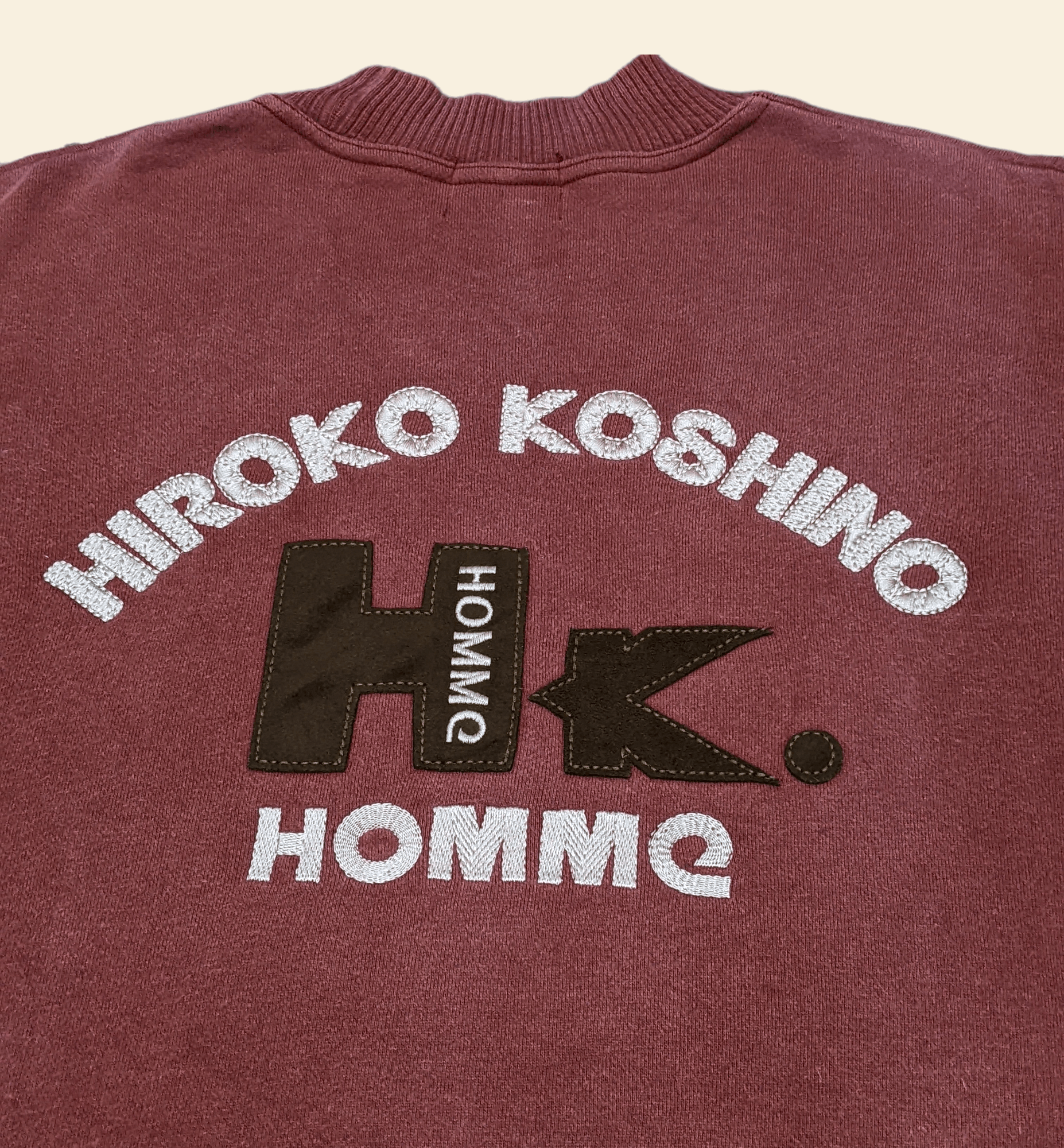 Hiroko Koshino Homme × Japanese Brand × Vintage Vintage 90s Hiroko Koshino Homme Embroidered Sweatshirt Size US M / EU 48-50 / 2 - 3 Thumbnail
