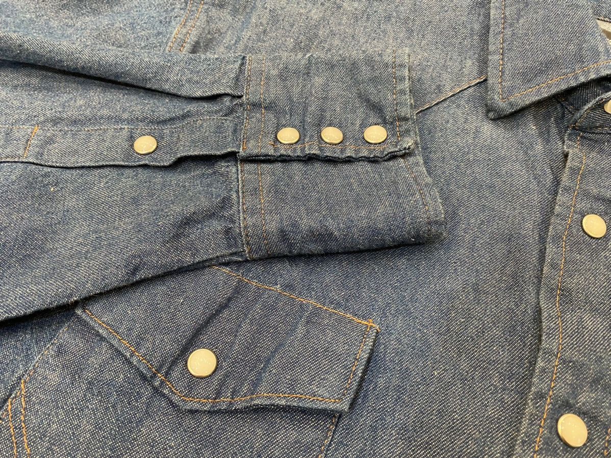 Vintage × Wrangler Western Wrangler Denim Pearl Snap Dress Shirt Size US XL / EU 56 / 4 - 3 Thumbnail