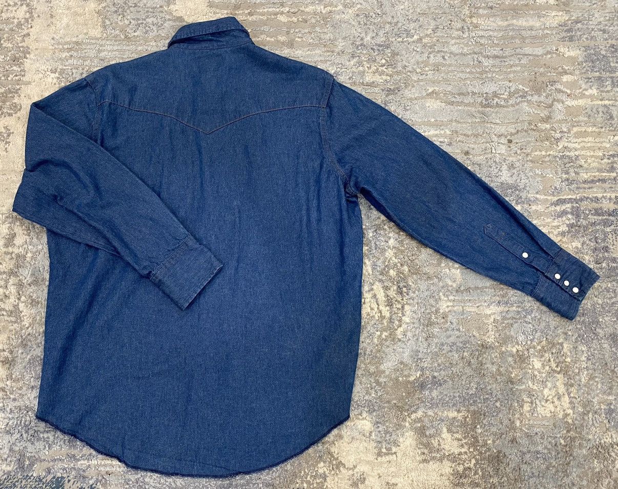 Vintage × Wrangler Western Wrangler Denim Pearl Snap Dress Shirt Size US XL / EU 56 / 4 - 5 Thumbnail