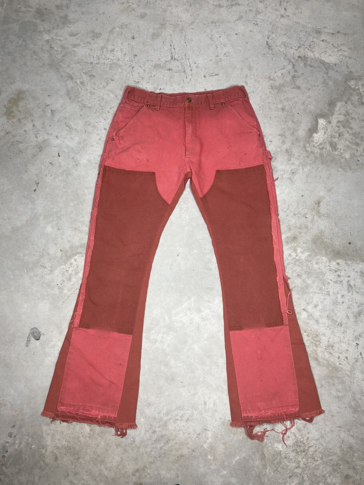 MDRN ART Red Double Knee Flare Jeans