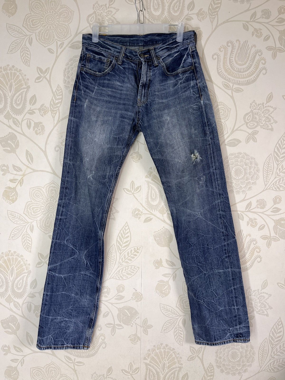 Japanese Brand × Native × Vintage Big Embroidery Native Apache Red Indian Skull Denim Jeans Size US 29 - 2 Thumbnail