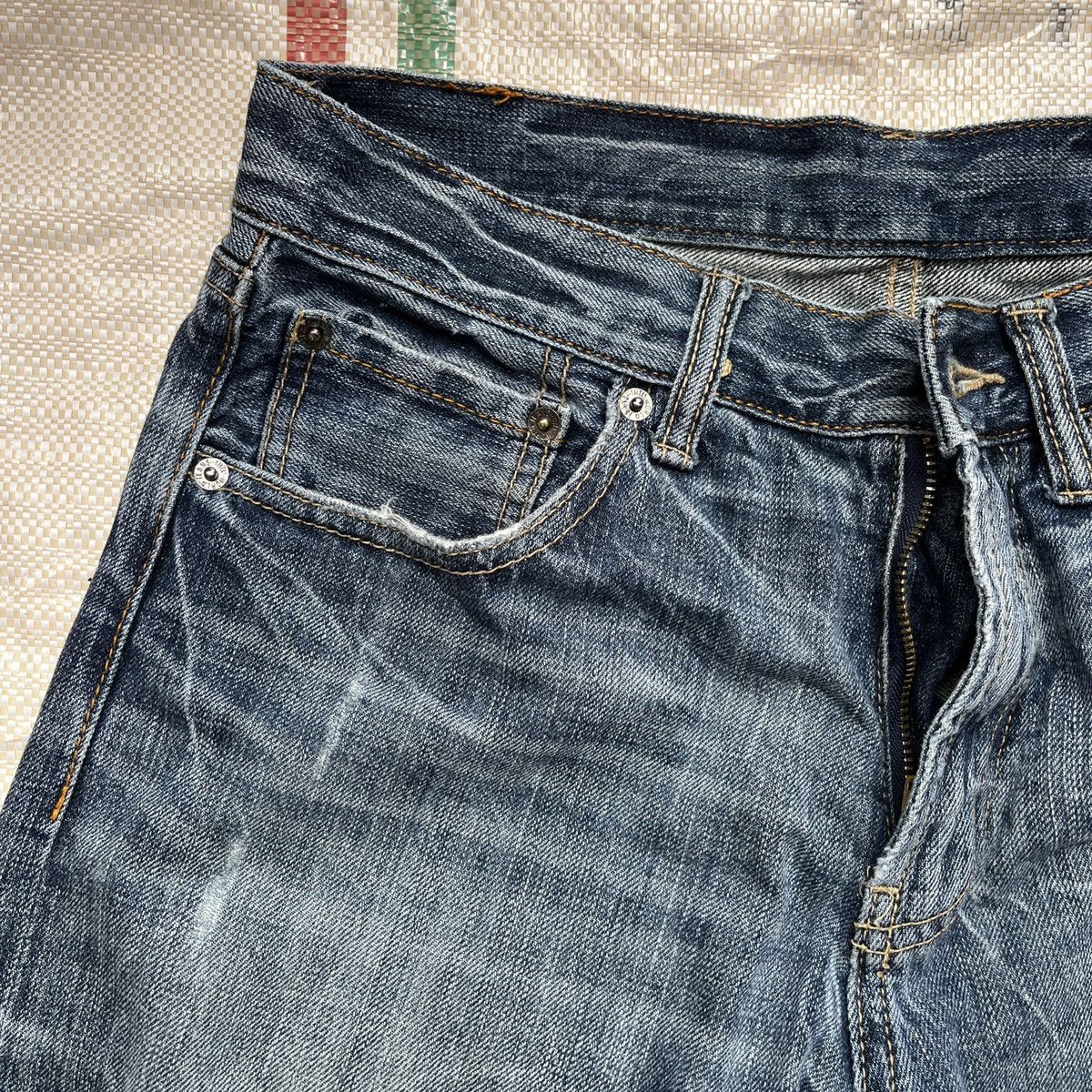 Japanese Brand × Native × Vintage Big Embroidery Native Apache Red Indian Skull Denim Jeans Size US 29 - 10 Thumbnail