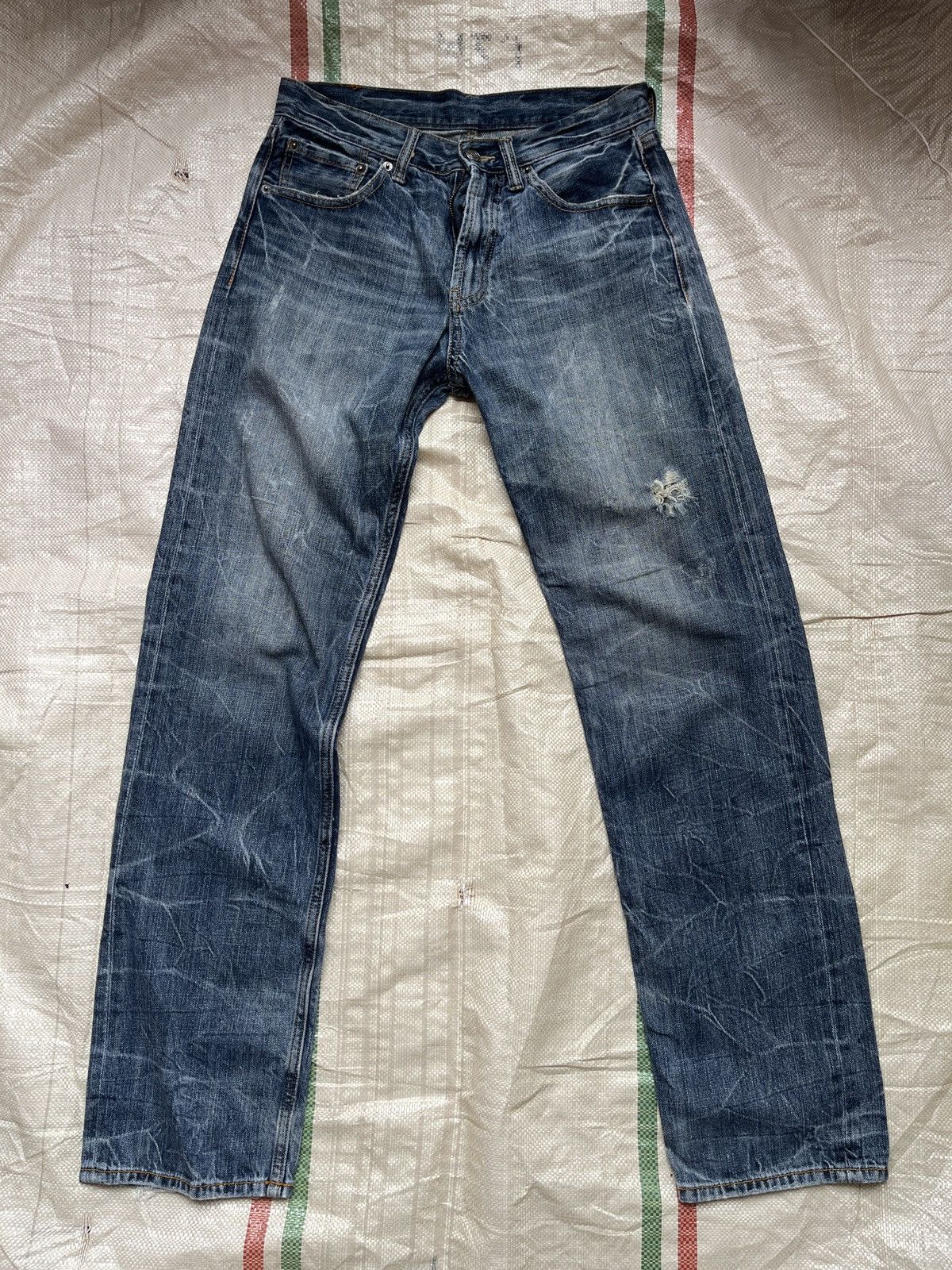 Japanese Brand × Native × Vintage Big Embroidery Native Apache Red Indian Skull Denim Jeans Size US 29 - 20 Thumbnail