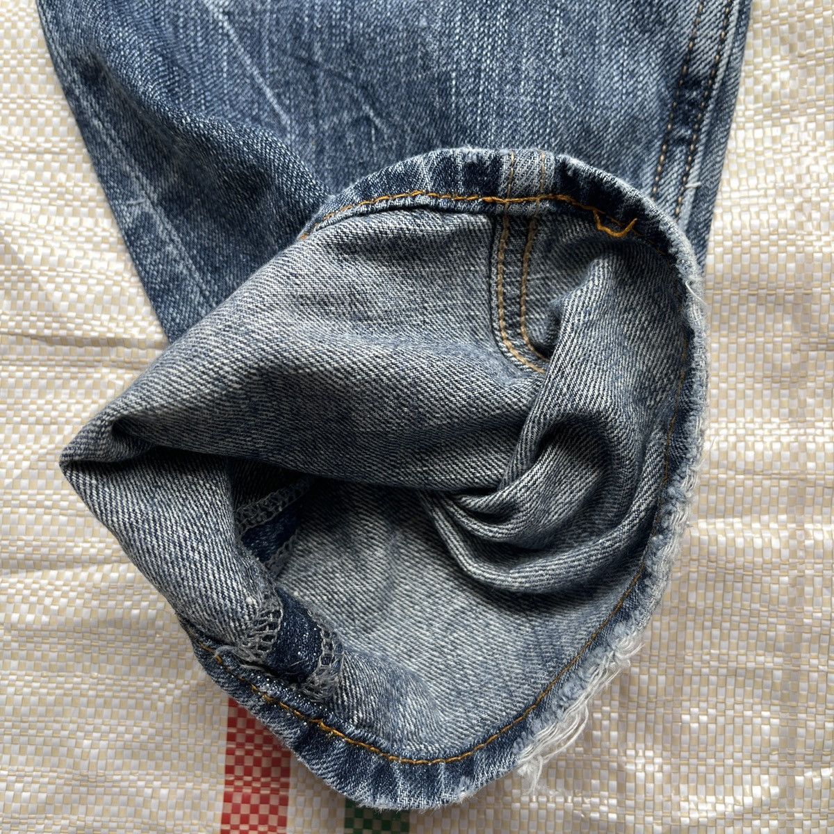 Japanese Brand × Native × Vintage Big Embroidery Native Apache Red Indian Skull Denim Jeans Size US 29 - 14 Thumbnail