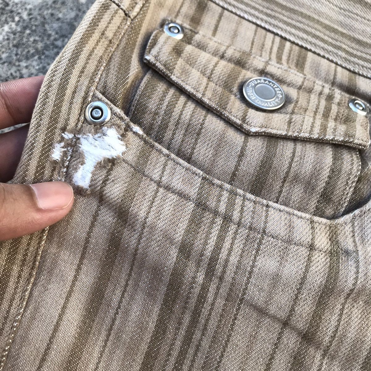 Japanese Brand Suggestion Distressed Hickory Striped Denim Pants Size US 29 - 6 Thumbnail