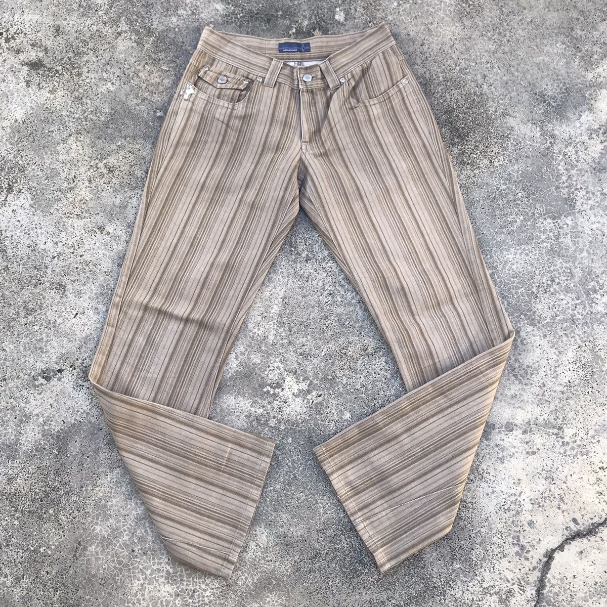 Japanese Brand Suggestion Distressed Hickory Striped Denim Pants Size US 29 - 1 Thumbnail