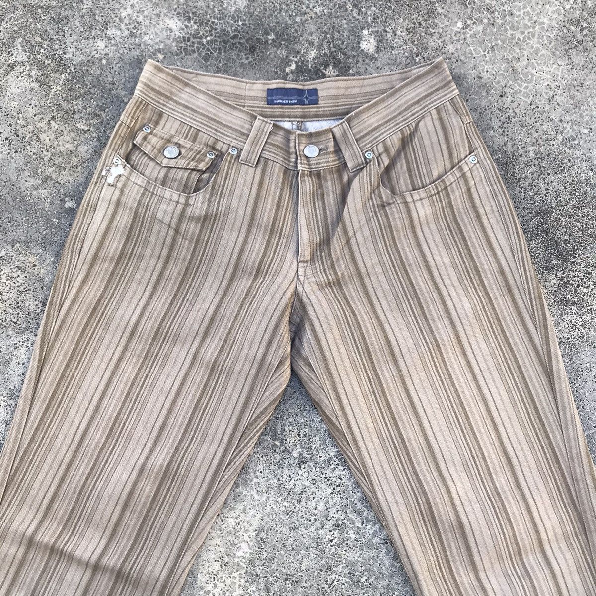 Japanese Brand Suggestion Distressed Hickory Striped Denim Pants Size US 29 - 2 Thumbnail