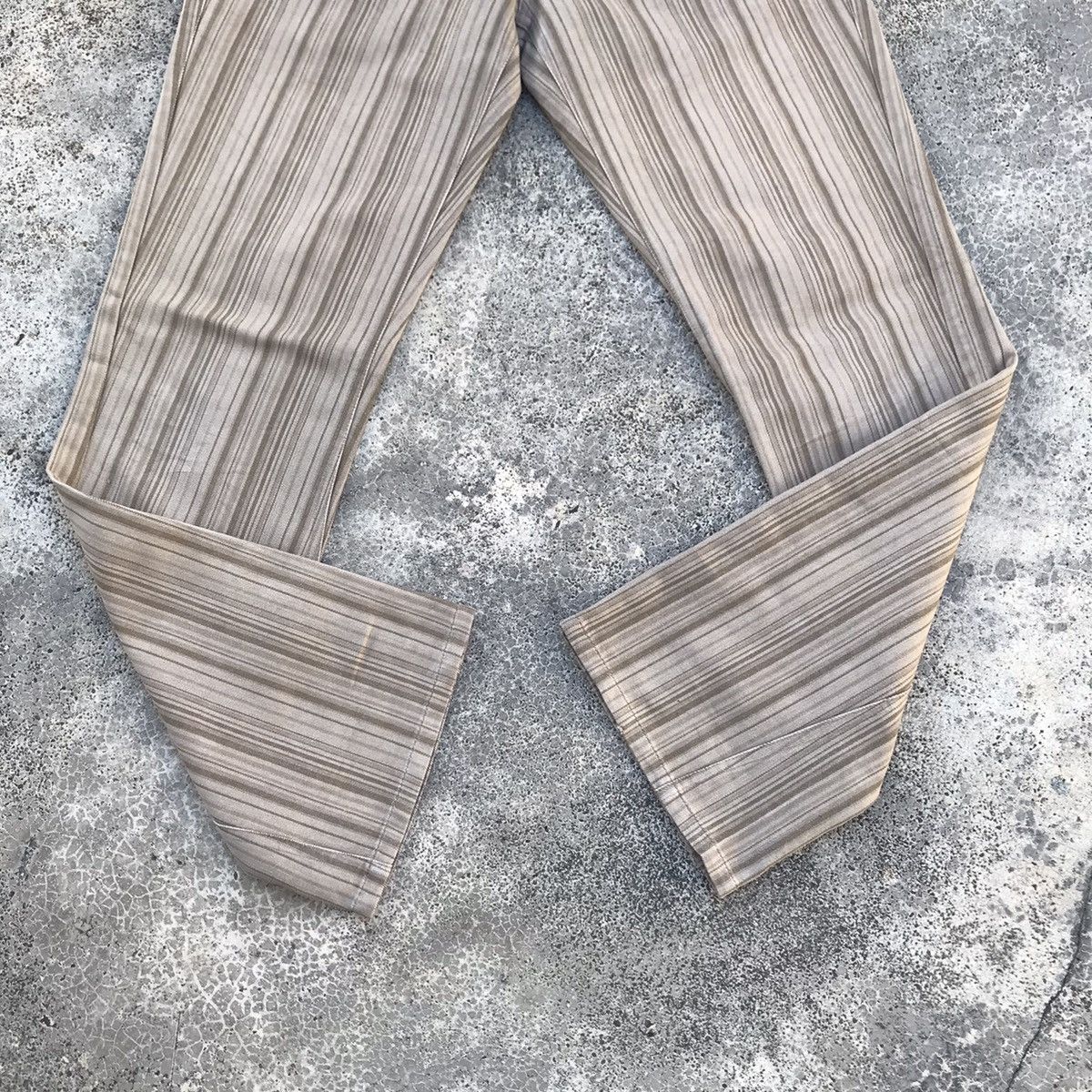 Japanese Brand Suggestion Distressed Hickory Striped Denim Pants Size US 29 - 3 Thumbnail