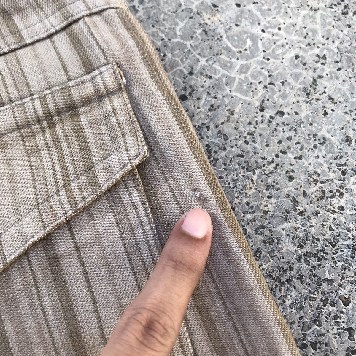 Japanese Brand Suggestion Distressed Hickory Striped Denim Pants Size US 29 - 7 Thumbnail