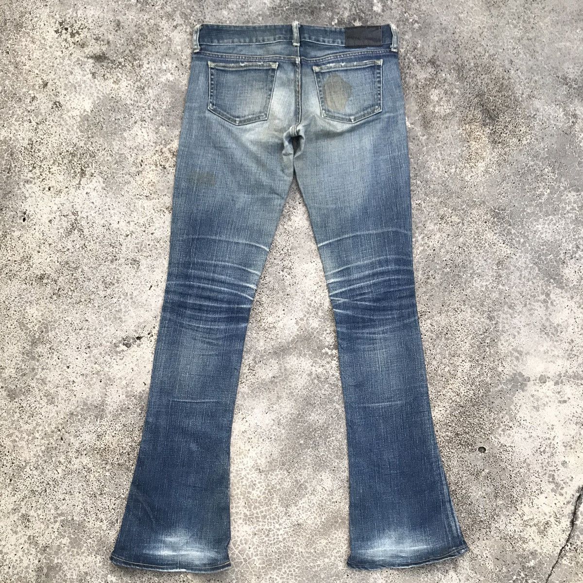 SLY W31💥Vintage SLY Distressed Blue Wash Flare Denim Jeans Size US 31 - 13 Thumbnail