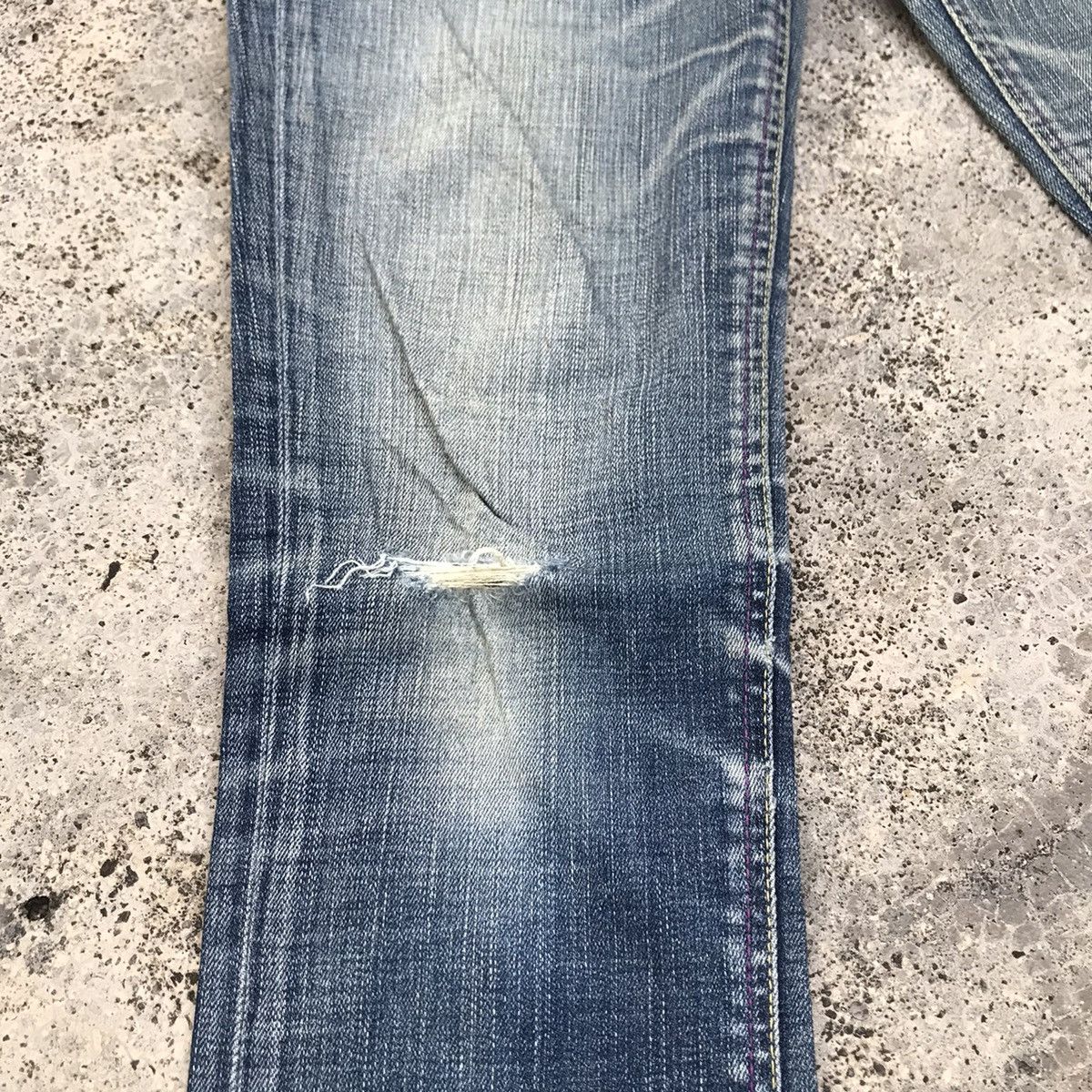 SLY W31💥Vintage SLY Distressed Blue Wash Flare Denim Jeans Size US 31 - 5 Thumbnail