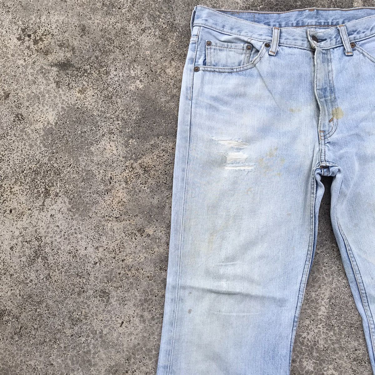 Levi's Vintage Clothing 💥 90's Vintage Levis 517 Distressed Faded Flare Jeans Pants Size US 34 / EU 50 - 4 Thumbnail