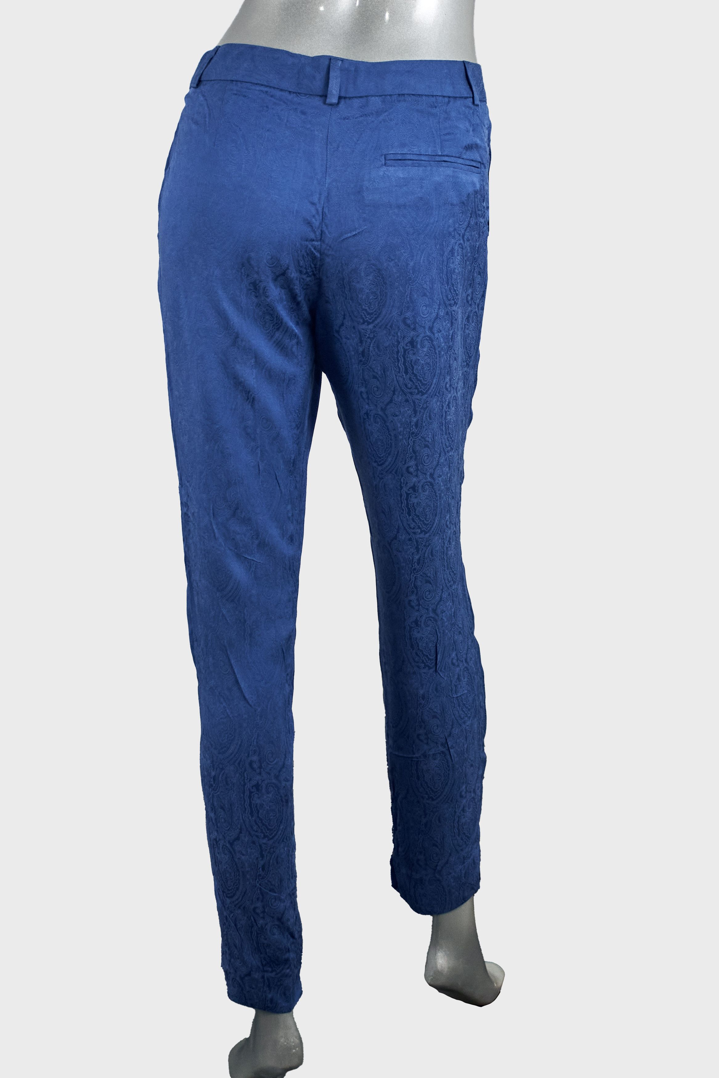 Massimo Dutti Massimo Dutti skinny blue textured women's trousers, pants Size 27" / US 4 / IT 40 - 3 Thumbnail